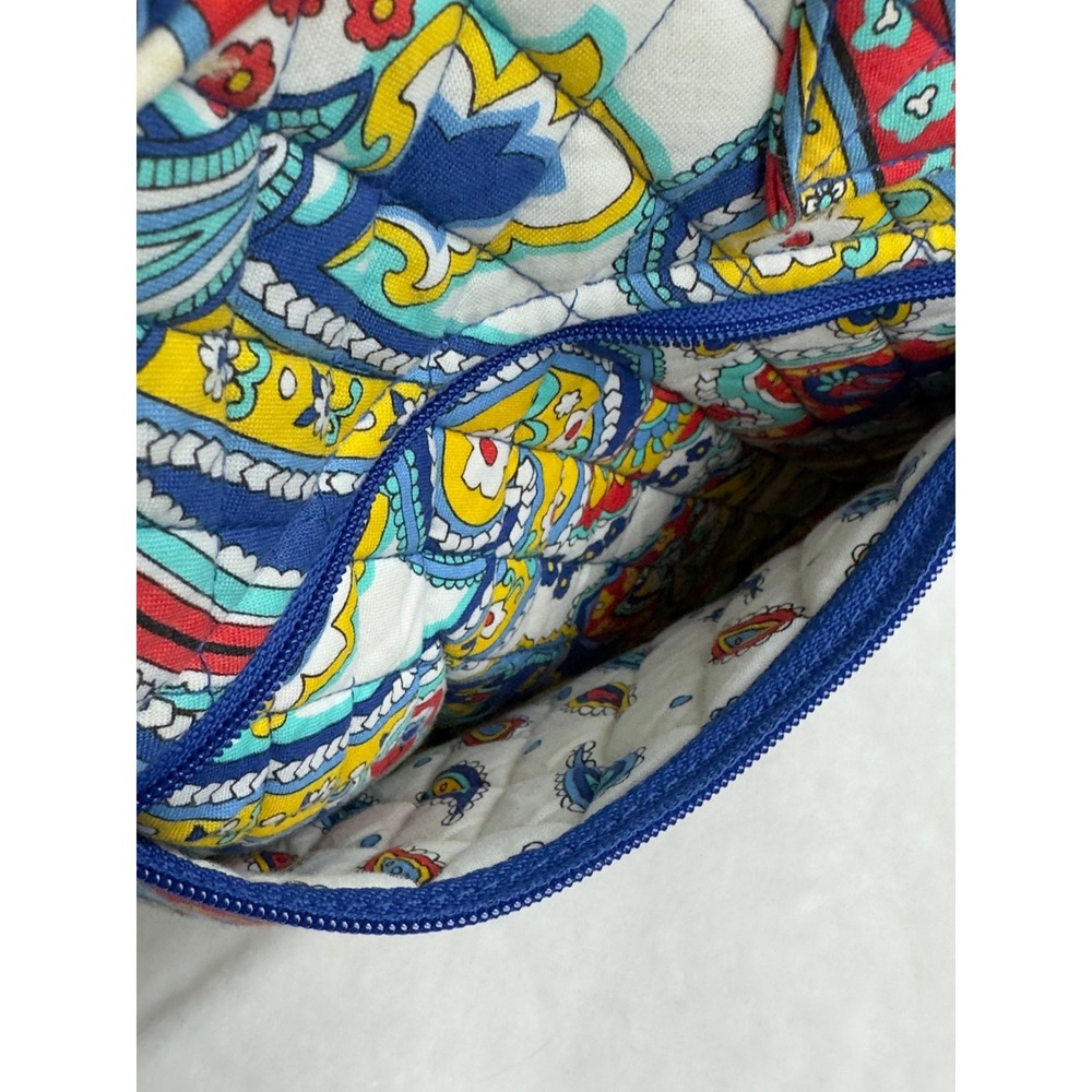 Vera Bradley Tote Bag Set Women Large Marina Paisley Like New Crossbody - Picture 5 of 11